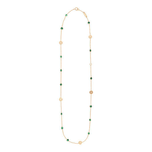Signature Gem Necklace, Emerald, Mid-Length